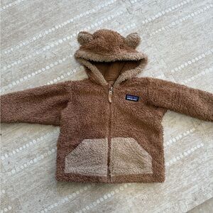 Patagonia Brown Fleece Hoodie with Bear Ears